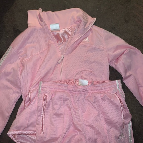 pink adidas suit